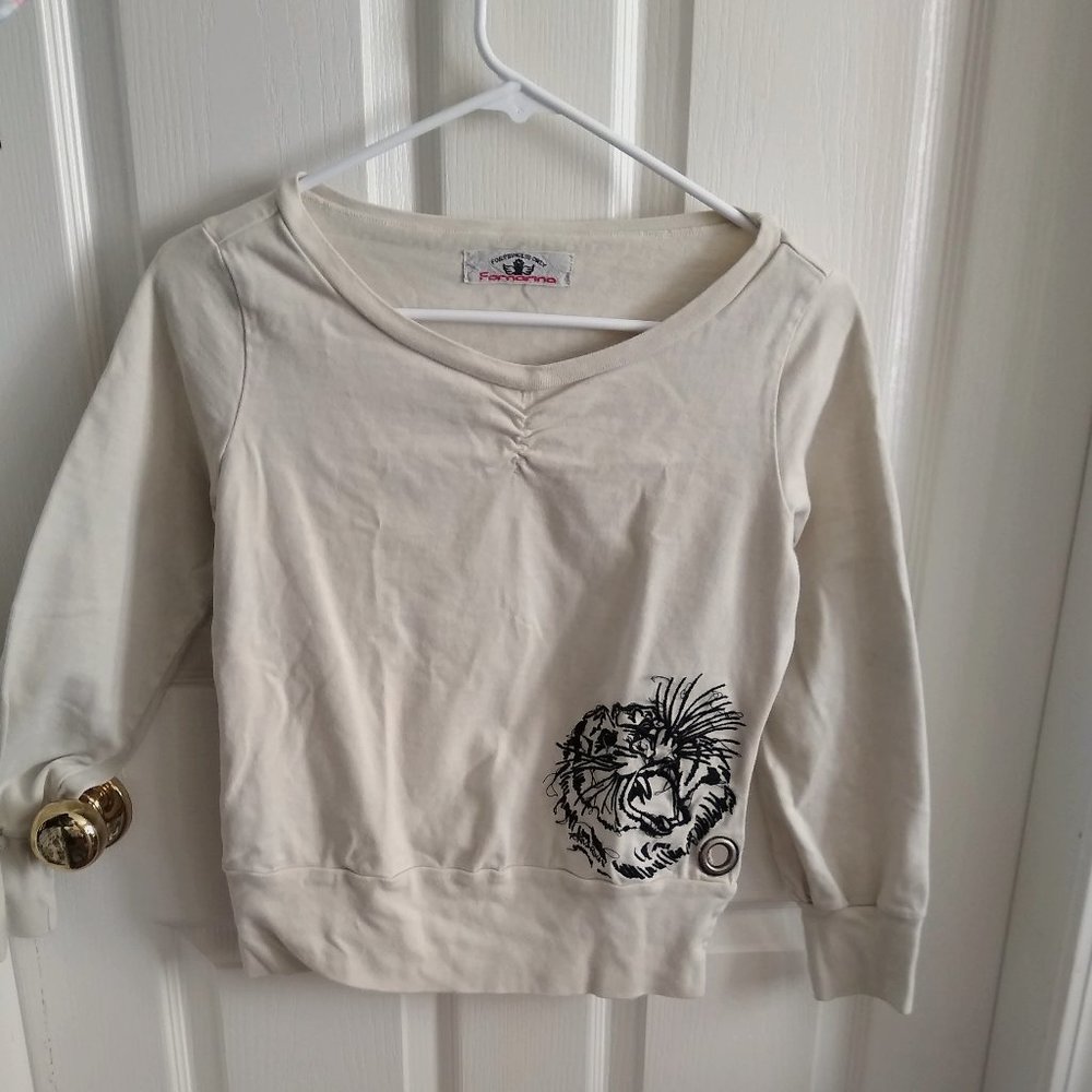 Fornarina Top Long Sleeve Off-white cream Size M